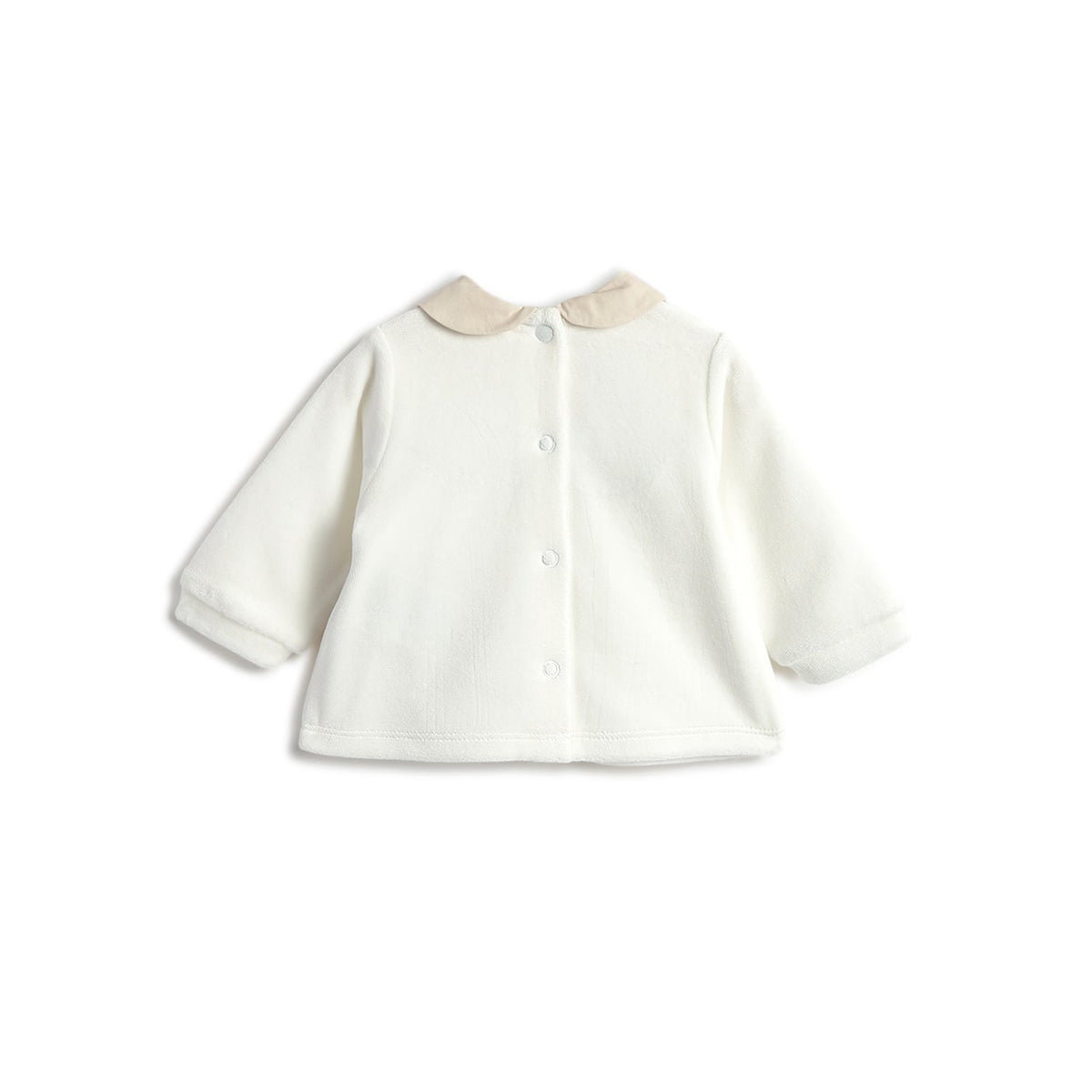 Girls White Embellished Chenille Suit