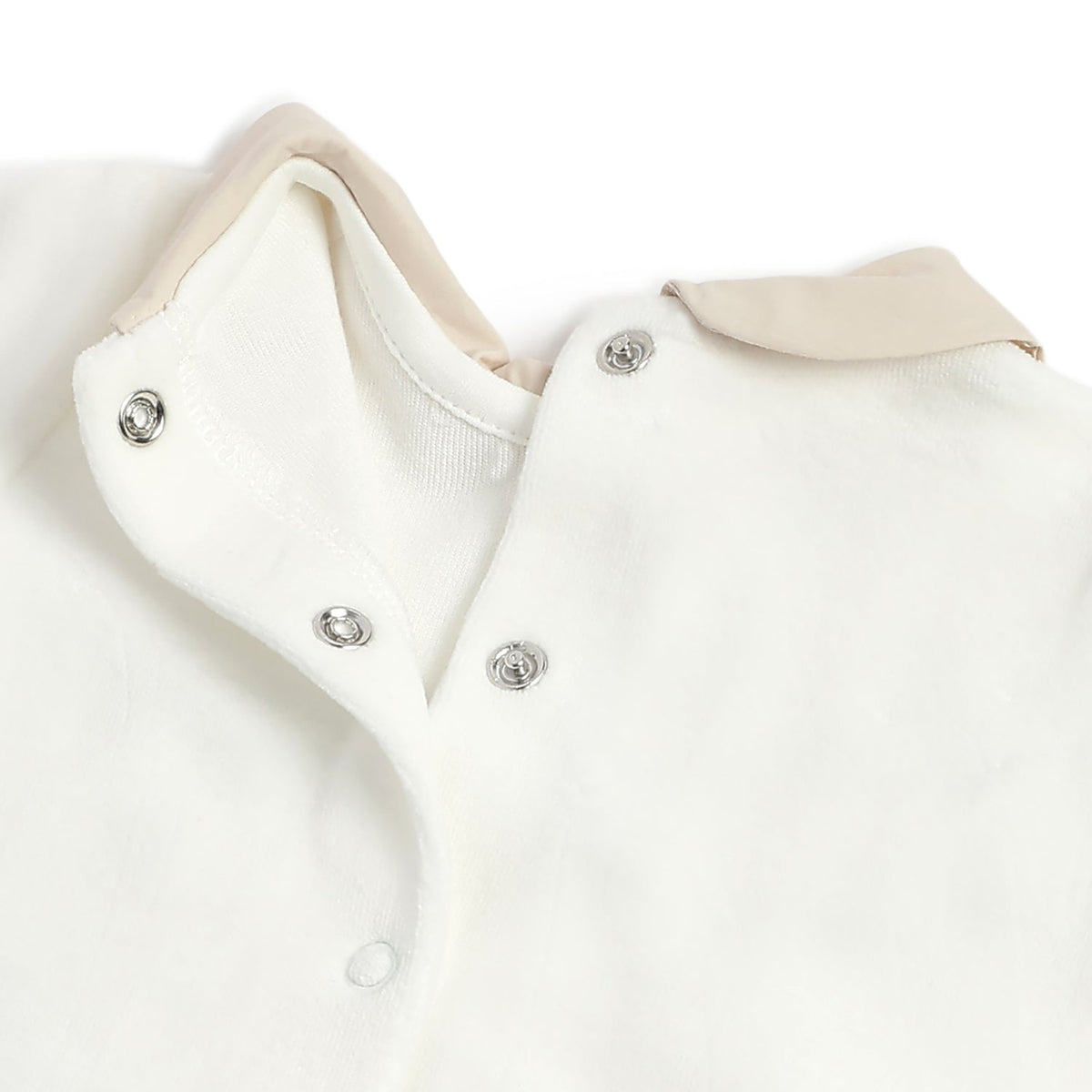 Girls White Embellished Chenille Suit