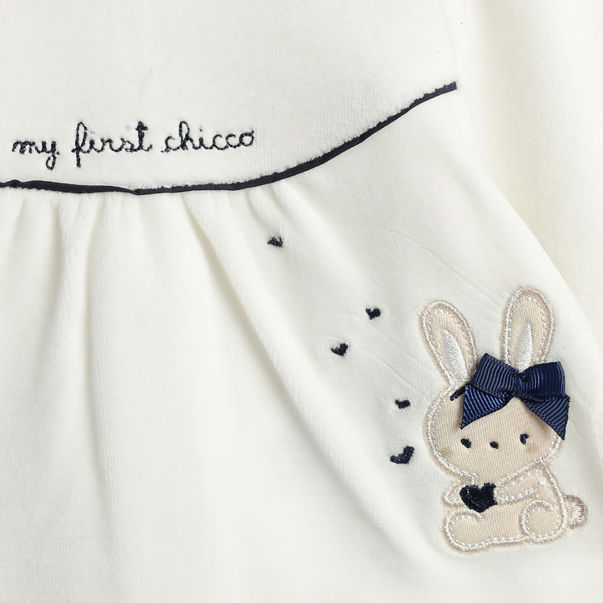 Girls White Embellished Chenille Suit
