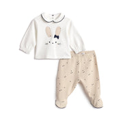 Girls White Embellished Interlock Sweater & Leggings Set