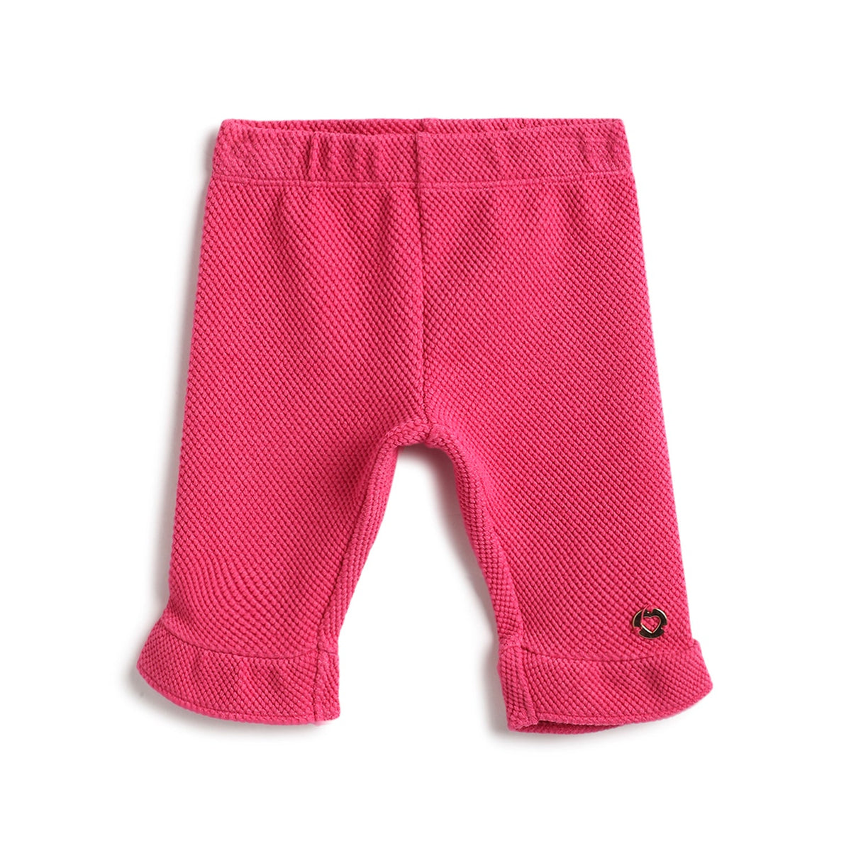 Girls Pink Heart Jacquard Leggings