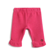 Girls Pink Heart Jacquard Leggings