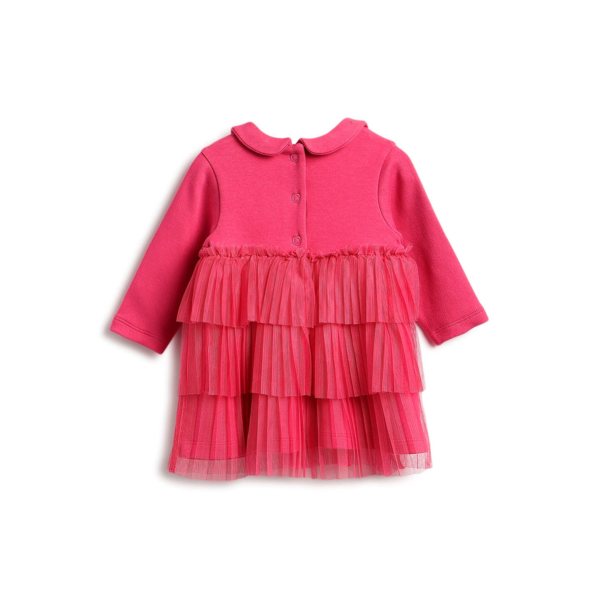Girls Pink Stretch Interlock Dress