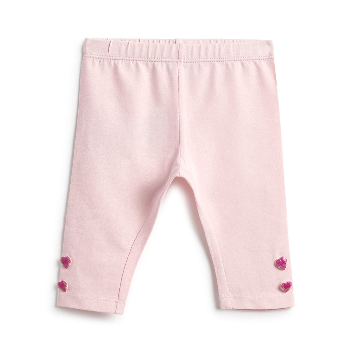 Girls Pink Heart Stretch Interlock Leggings Set Classic
