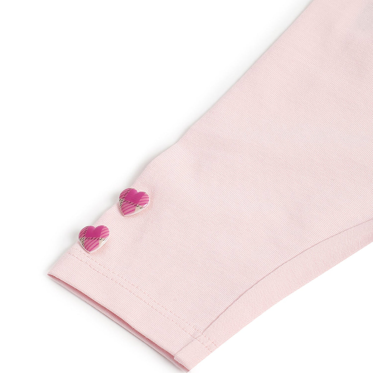 Girls Pink Heart Stretch Interlock Leggings Set Classic