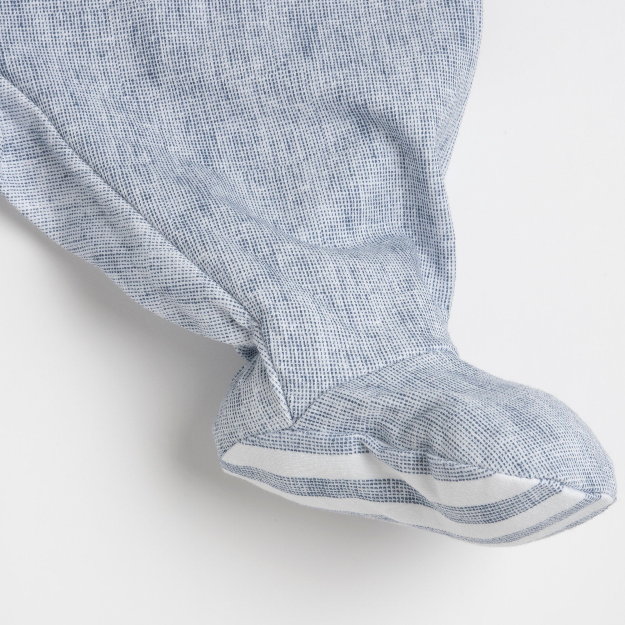 Boys Medium Light Blue Embroidered Cotton Stretch Nappy Opening Babysuit