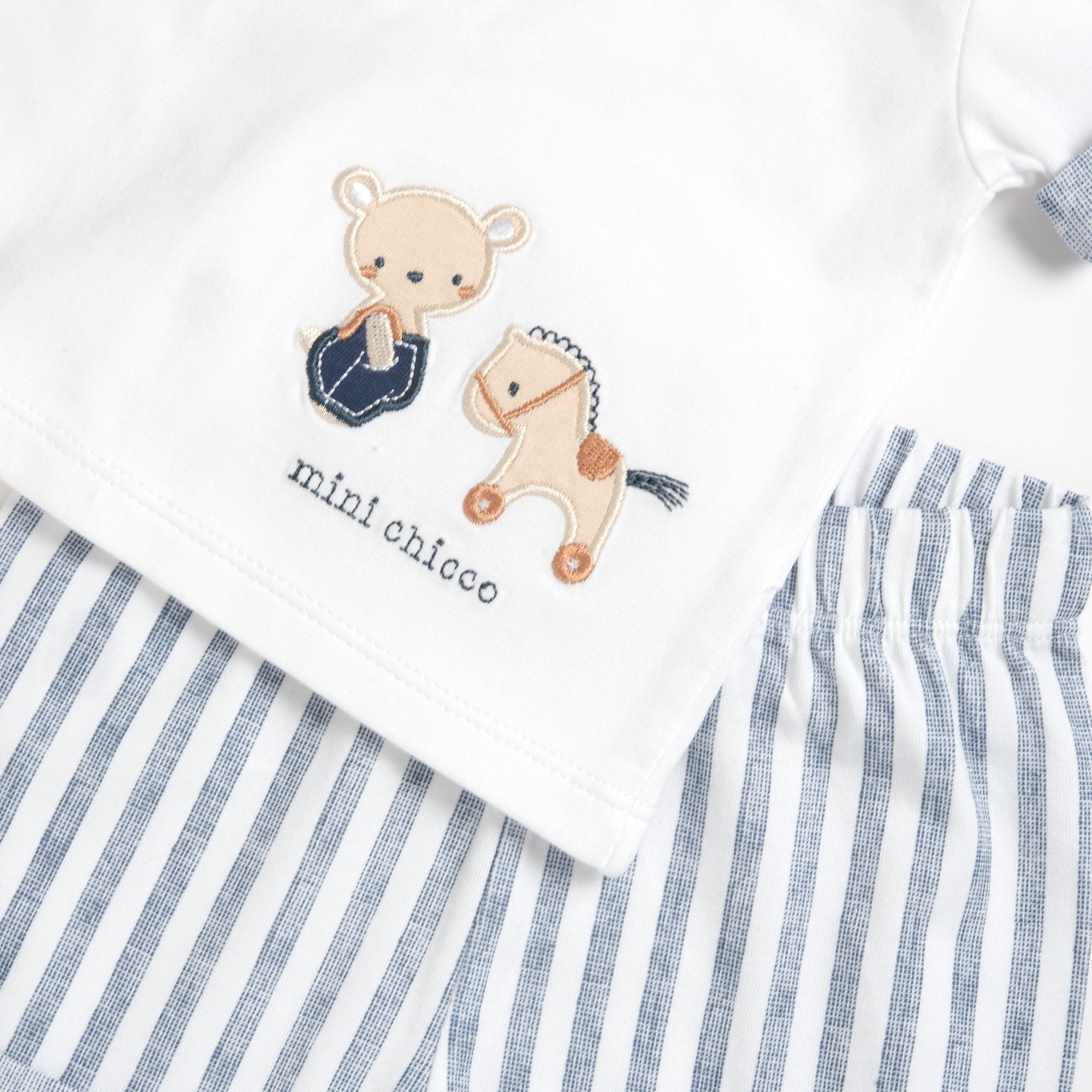 Boys Medium Light Blue Embroidered Polo T-Shirt and Shorts Set