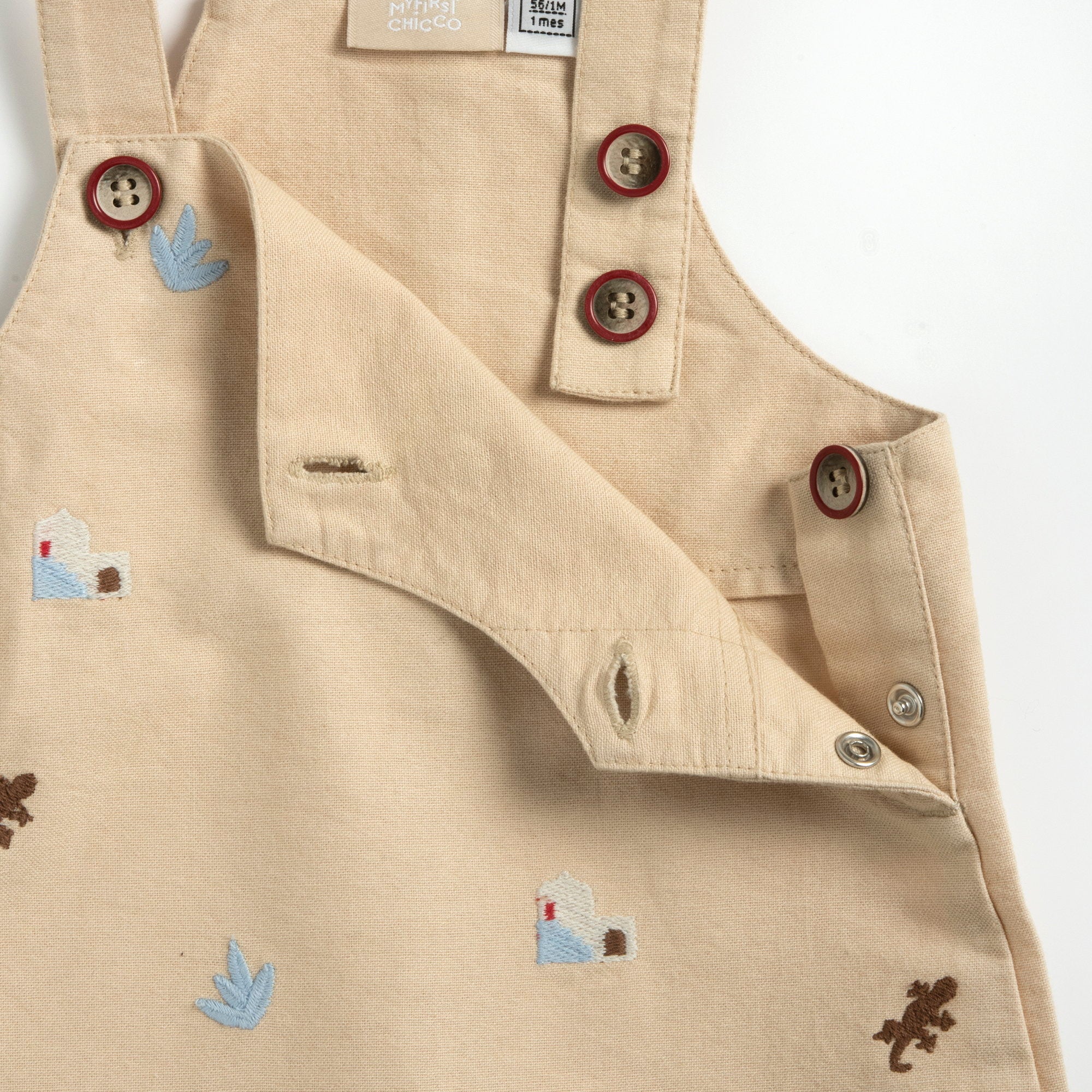 Boys Medium Natural Cotton T-Shirt and Short Overalls Set