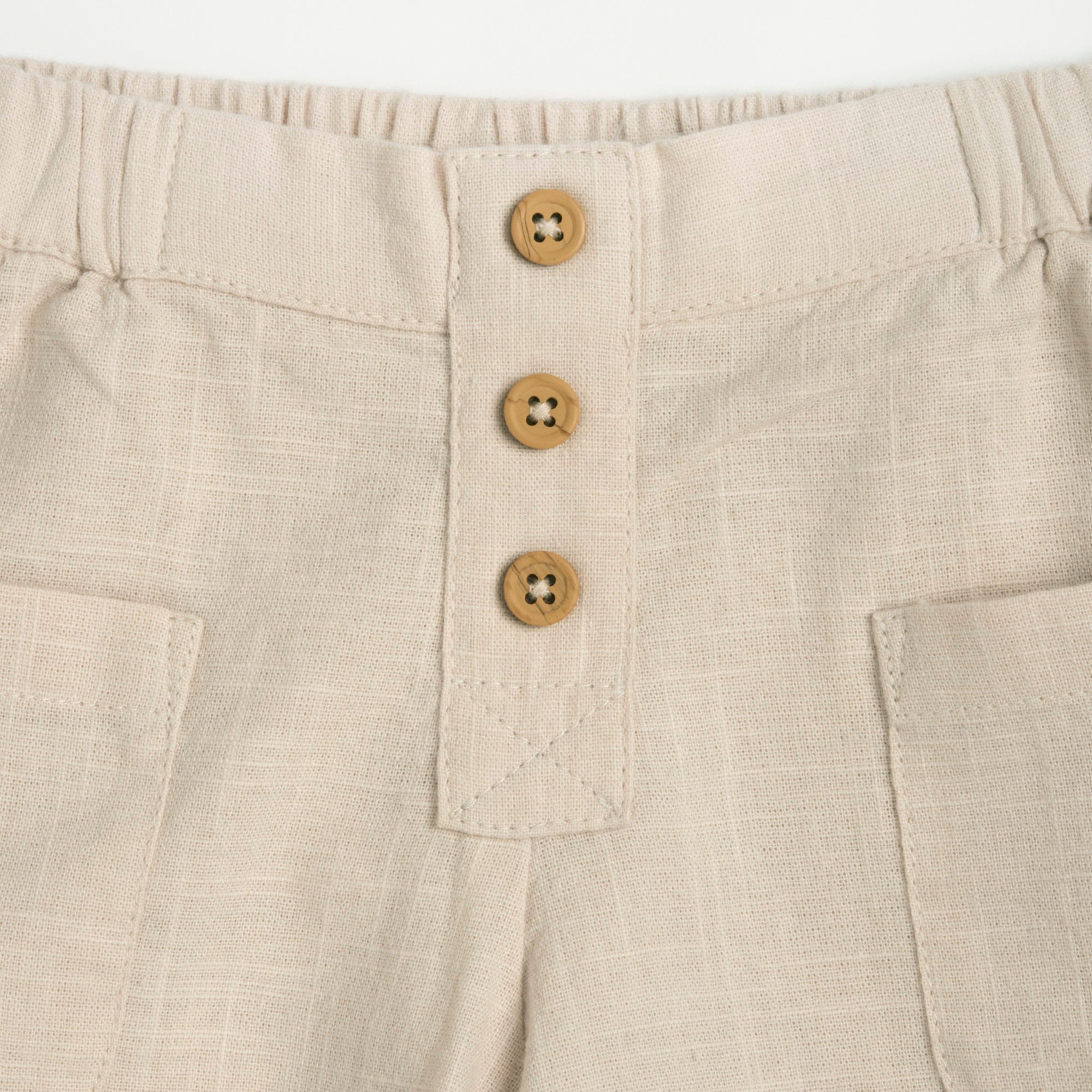 Boys Light Natural Solid Cotton Shorts with Regular Fit