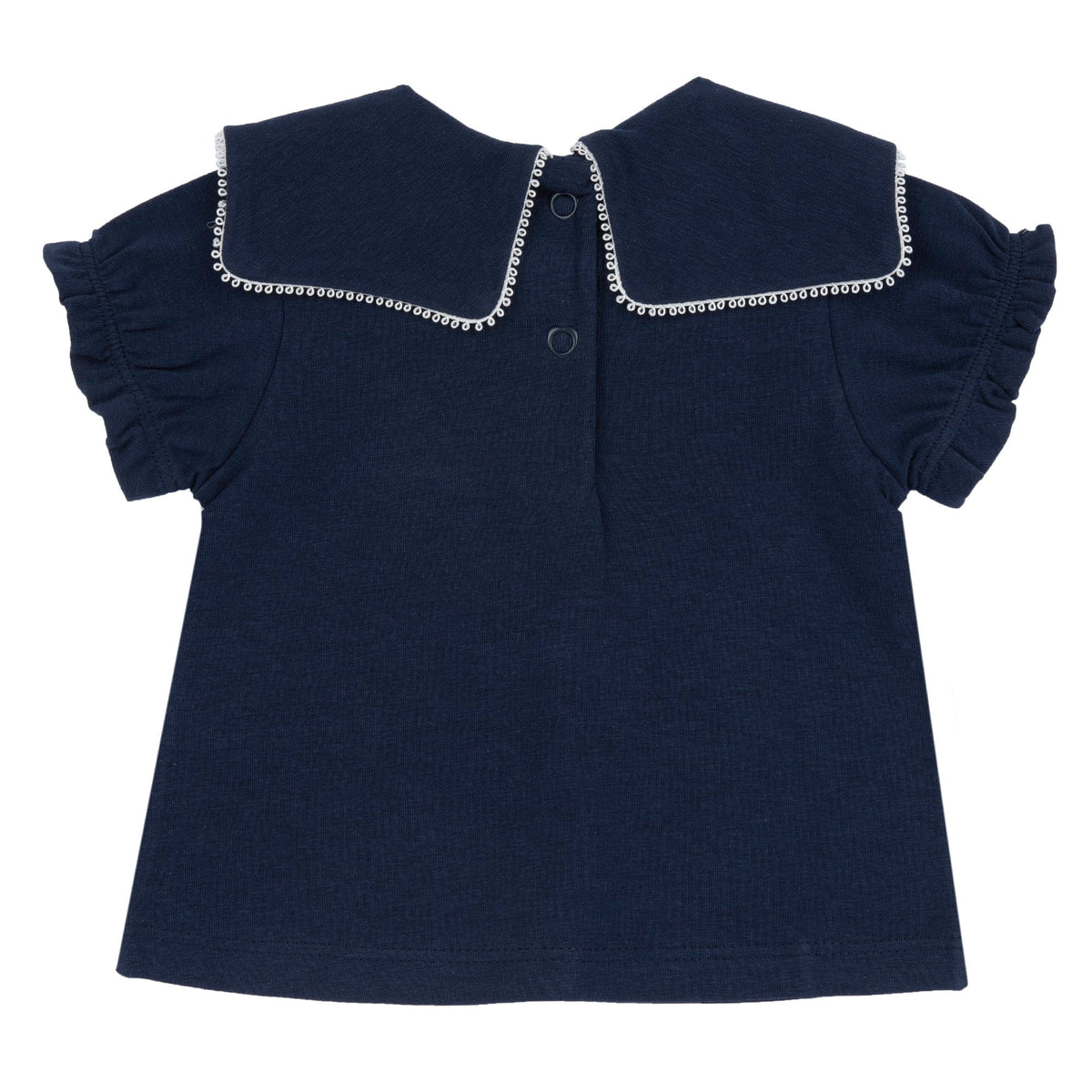 Girls Navy Heart Cotton T-Shirt