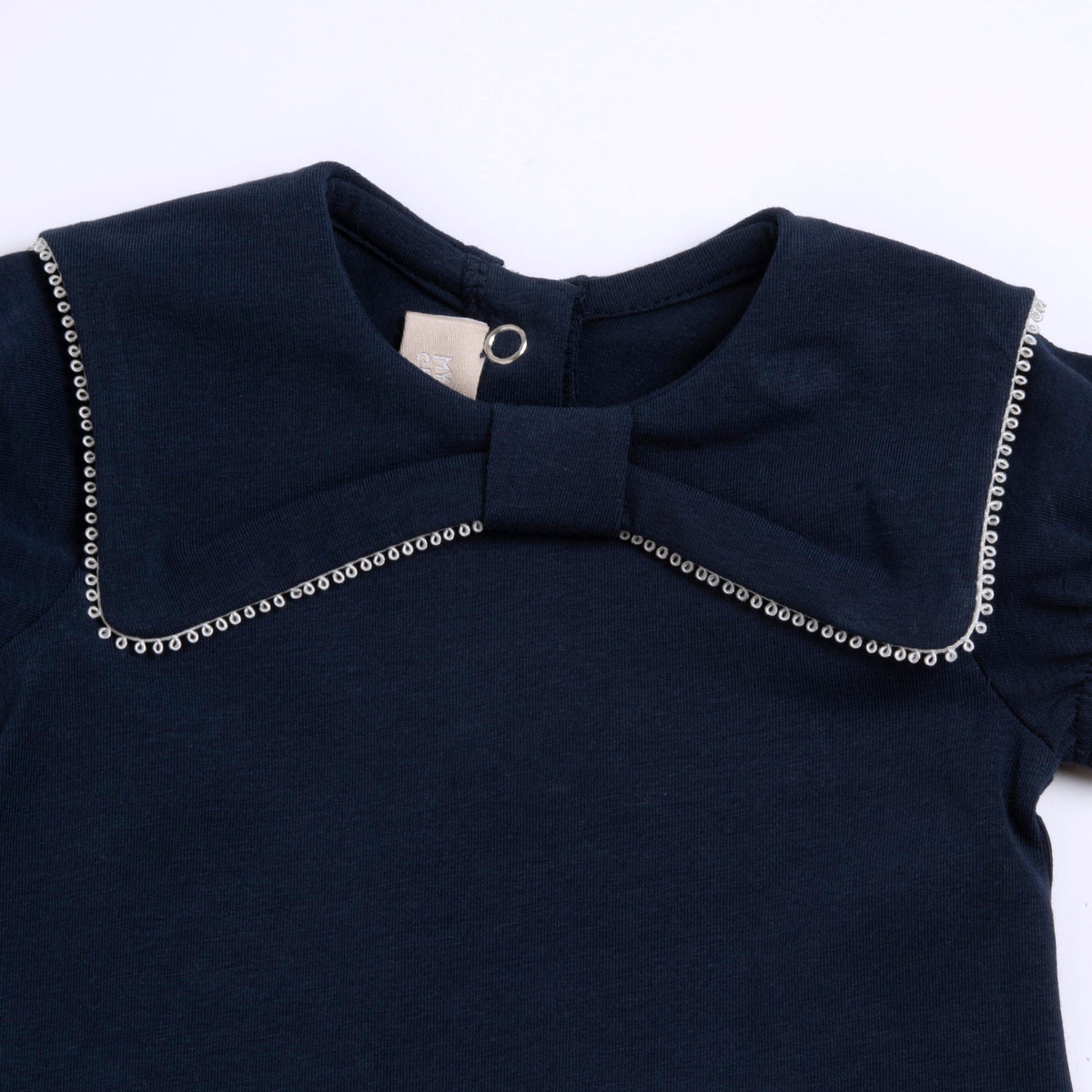 Girls Navy Heart Cotton T-Shirt