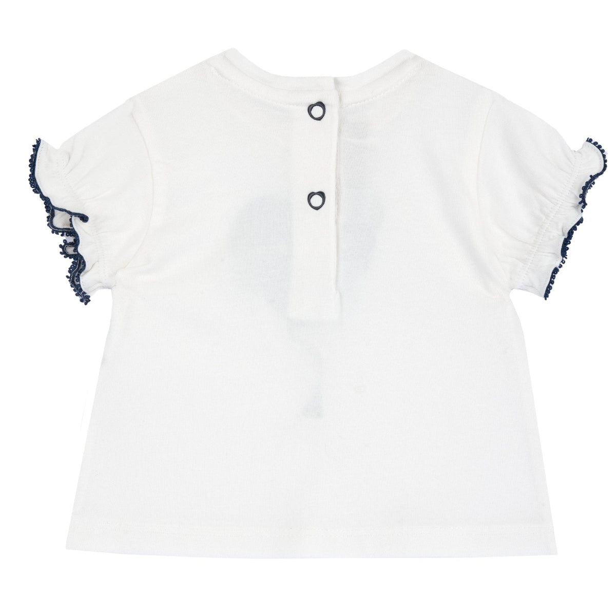 Girls White Embellished Cotton T-Shirt