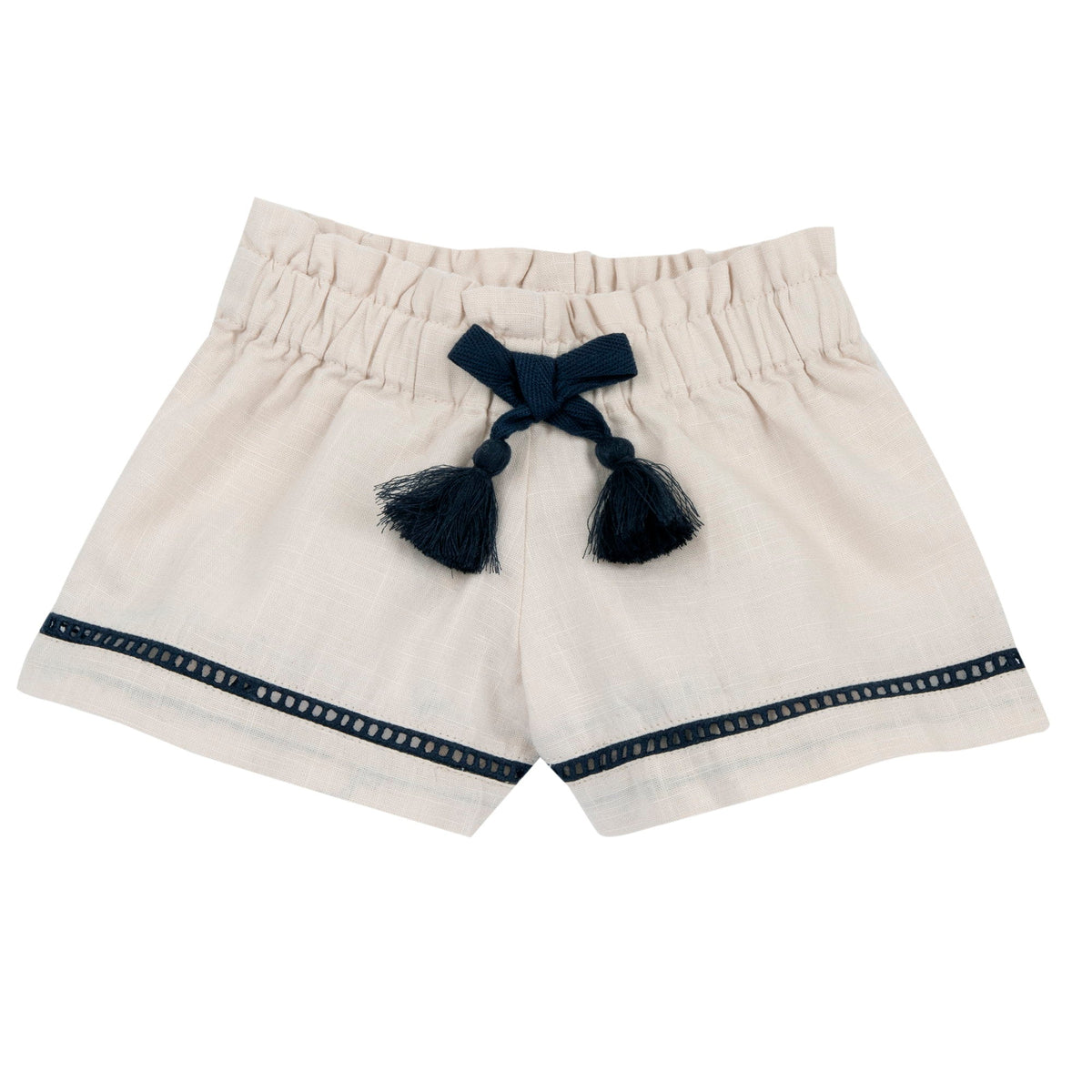 Girls Navy Bow Cotton T-Shirt & Shorts Set