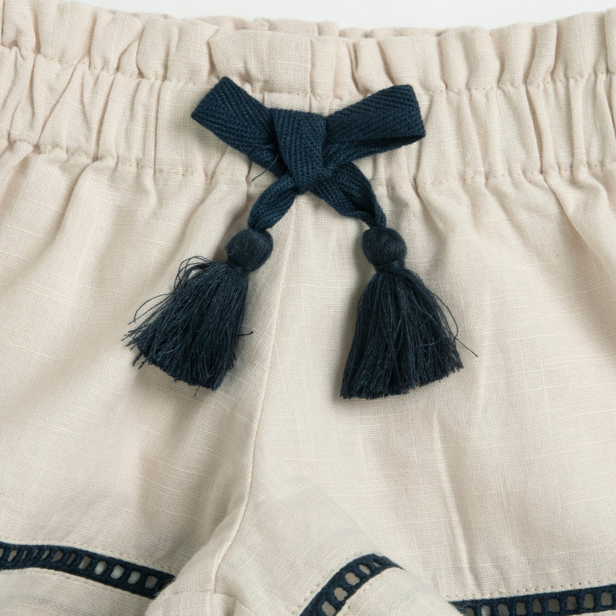 Girls Navy Bow Cotton T-Shirt & Shorts Set