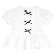 Girls Bronze Embellished Cotton Short Sleeve Shirt with Regular Fit