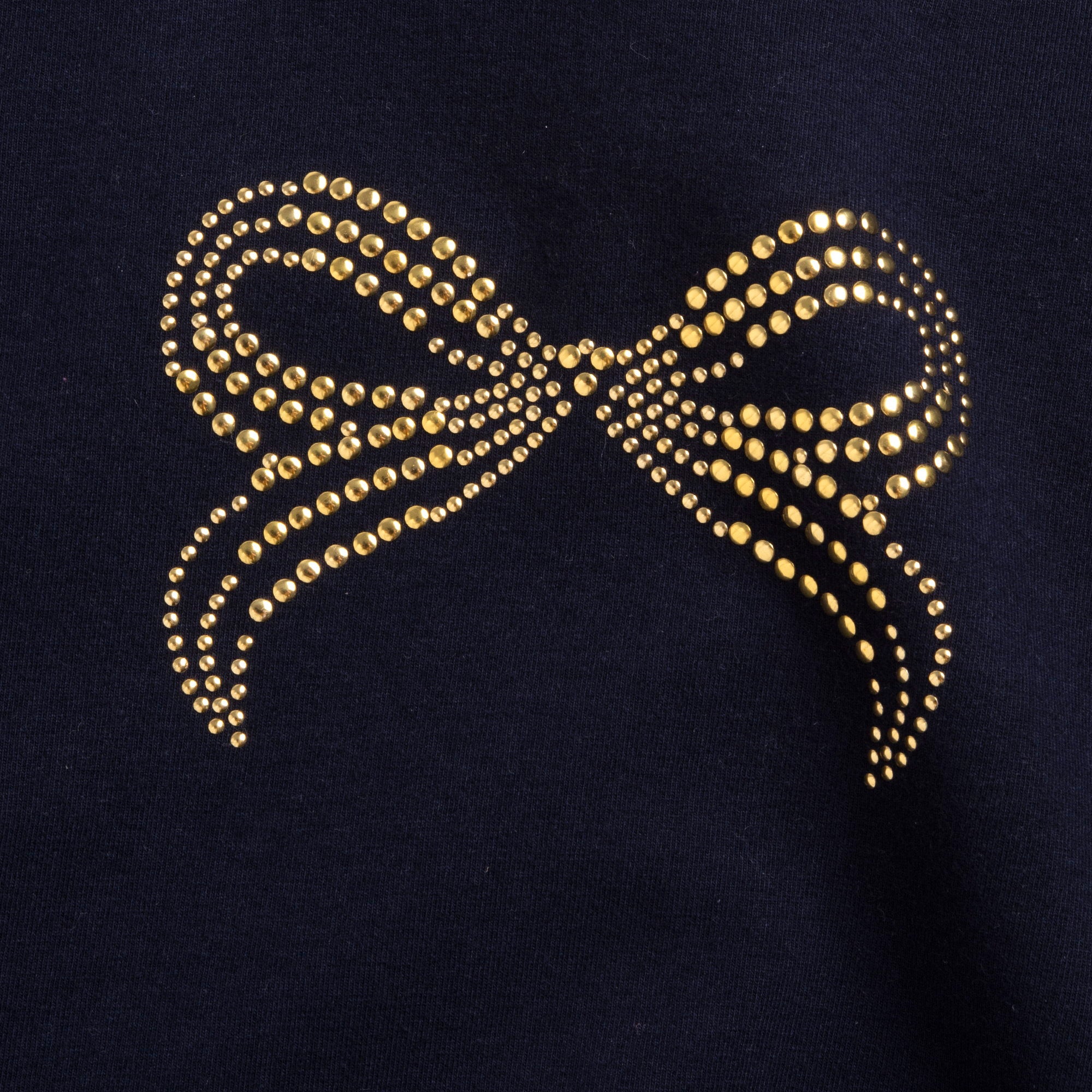 Girls Dark Blue Embellished Cotton Stretch T-Shirt with Regular Fit