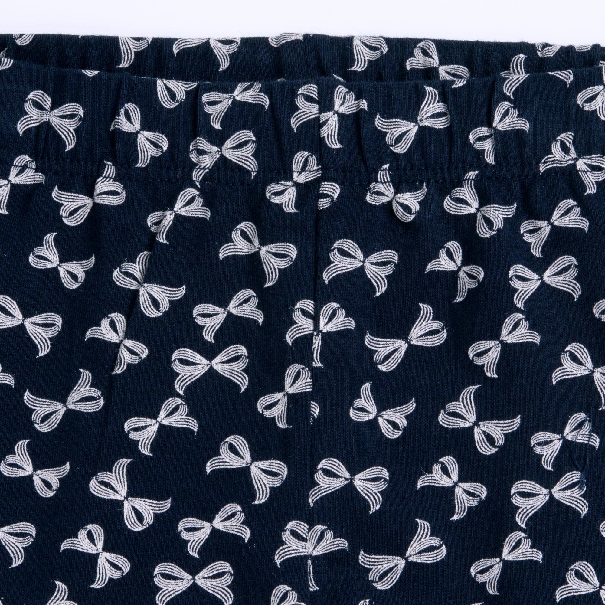 Girls Blue Printed Cotton Stretch Leggings with Regular Fit
