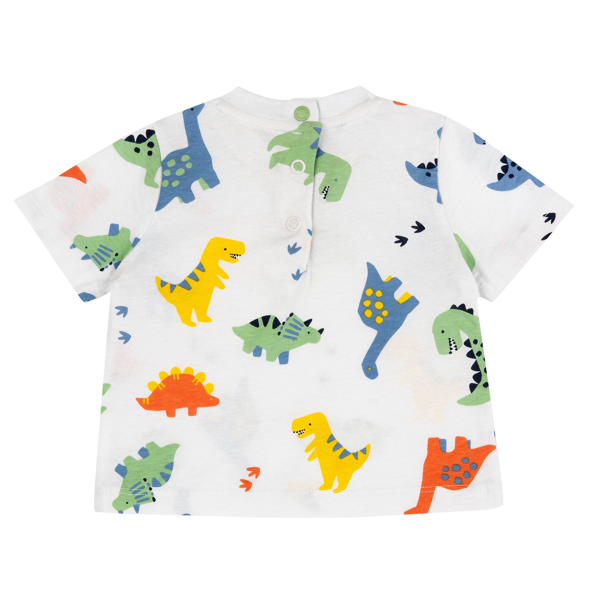Boys White and Green Animal Printed Cotton T-Shirt with Regular Fit