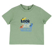 Boys Light Green Typography Printed Cotton T-Shirt with Regular Fit