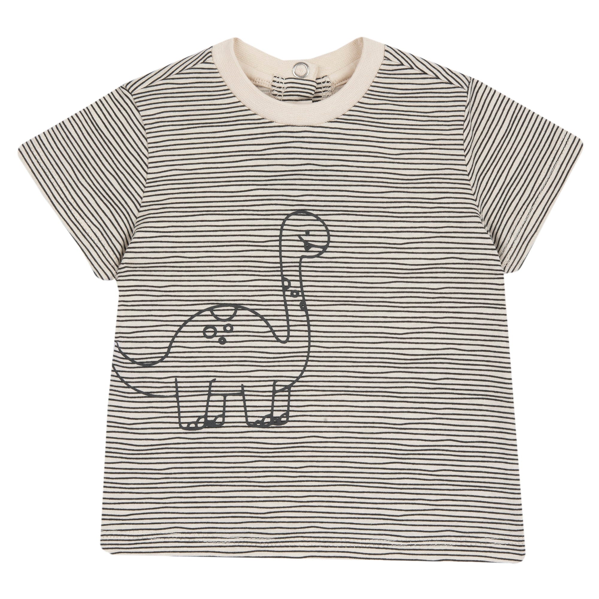 Boys Blue Printed Striped Cotton T-Shirt with Regular Fit