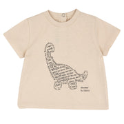 Boys Light Natural Typography Printed Cotton T-Shirt with Regular Fit