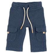 Boys Medium Light Blue Solid Cotton Long Trousers with Regular Fit