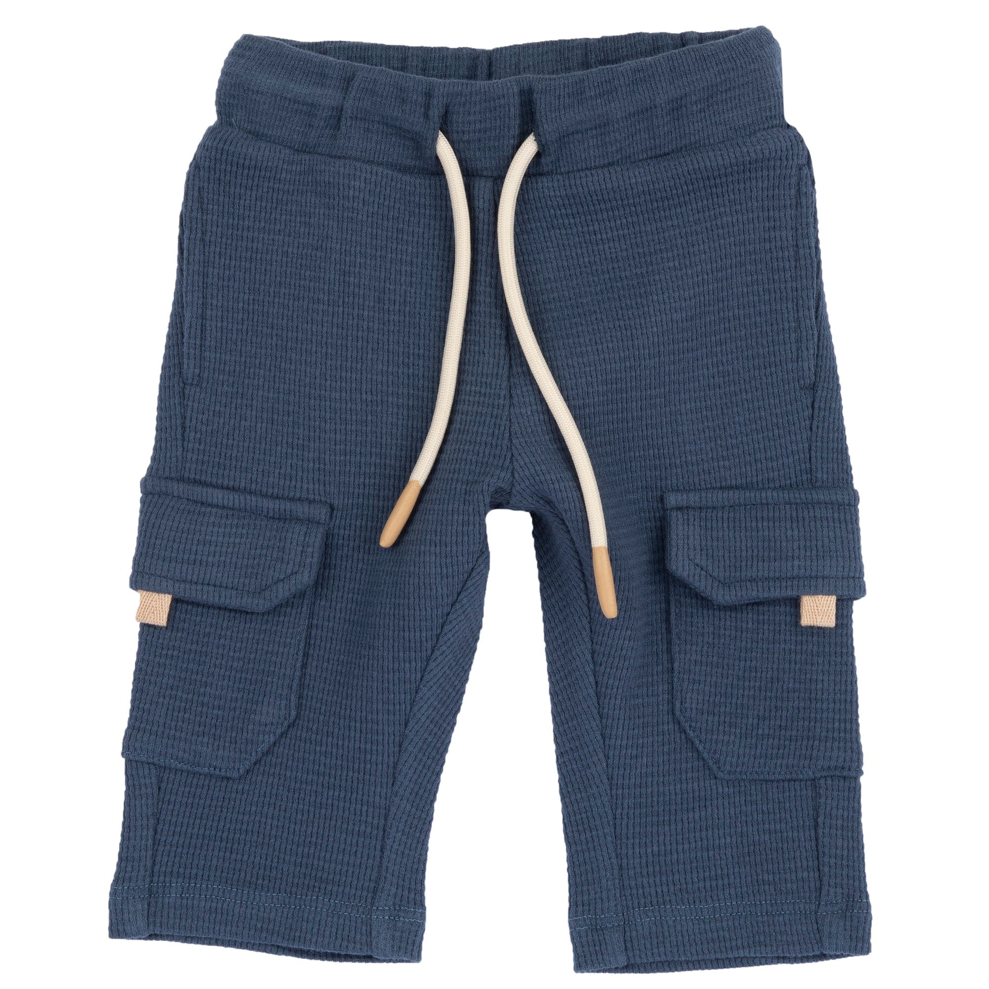 Boys Medium Light Blue Solid Cotton Long Trousers with Regular Fit