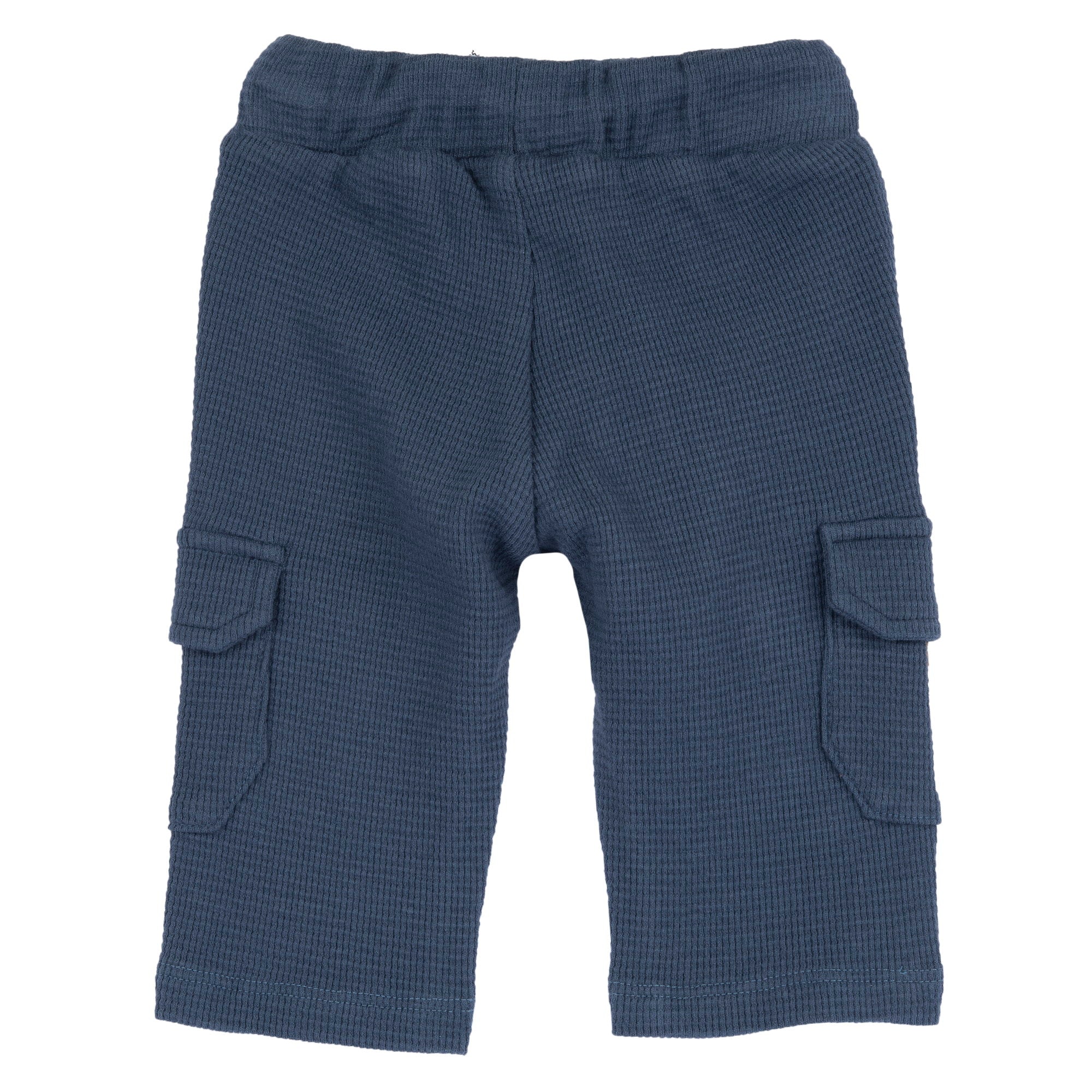 Boys Medium Light Blue Solid Cotton Long Trousers with Regular Fit