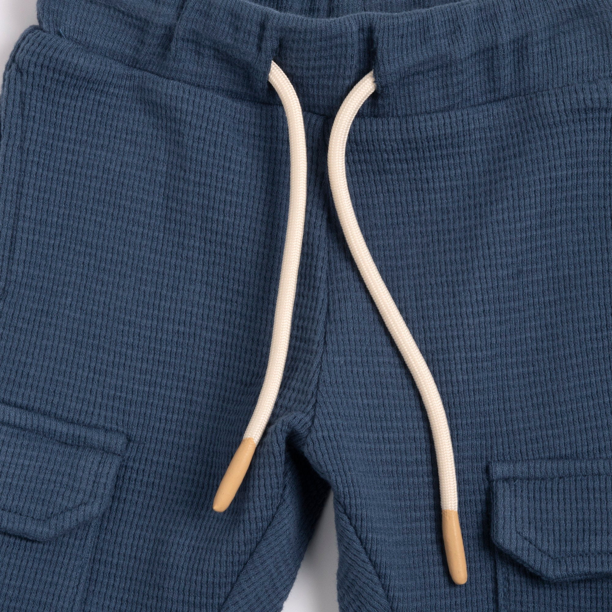 Boys Medium Light Blue Solid Cotton Long Trousers with Regular Fit