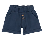 Boys Medium Light Blue Solid Cotton Shorts with Regular Fit