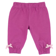 Girls Medium Lilac Embellished Cotton Long Trousers with Regular Fit