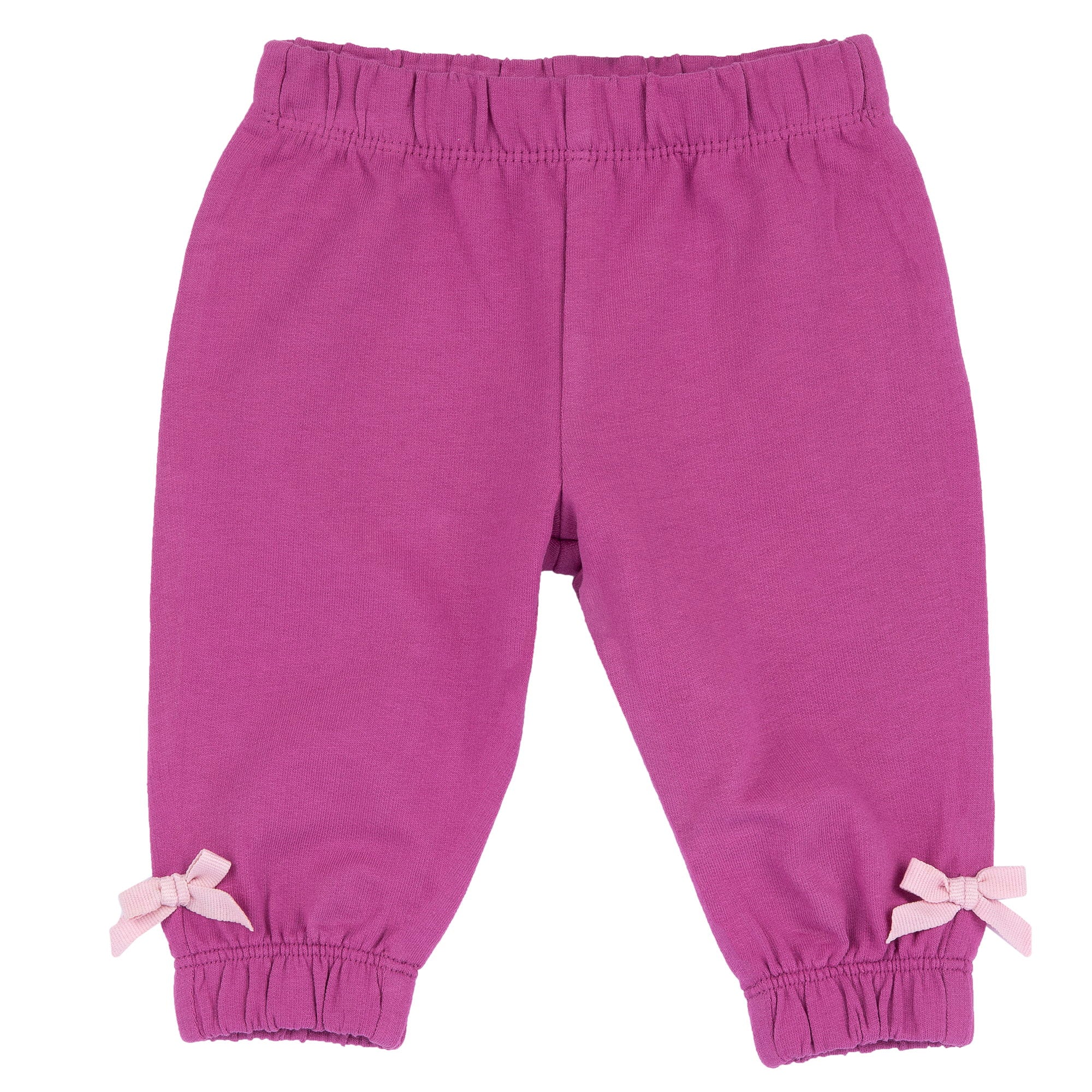 Girls Medium Lilac Embellished Cotton Long Trousers with Regular Fit