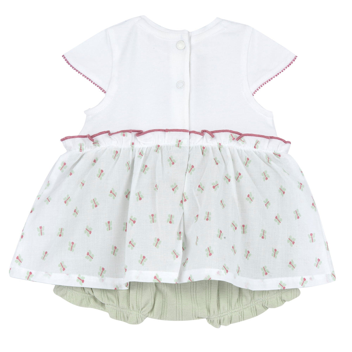 Girls White Graphic Cotton Romper