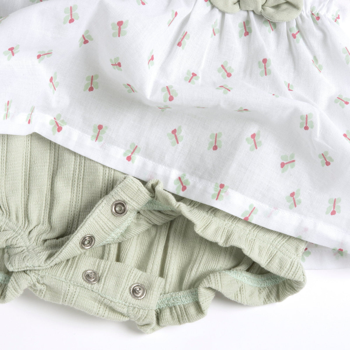 Girls White Graphic Cotton Romper