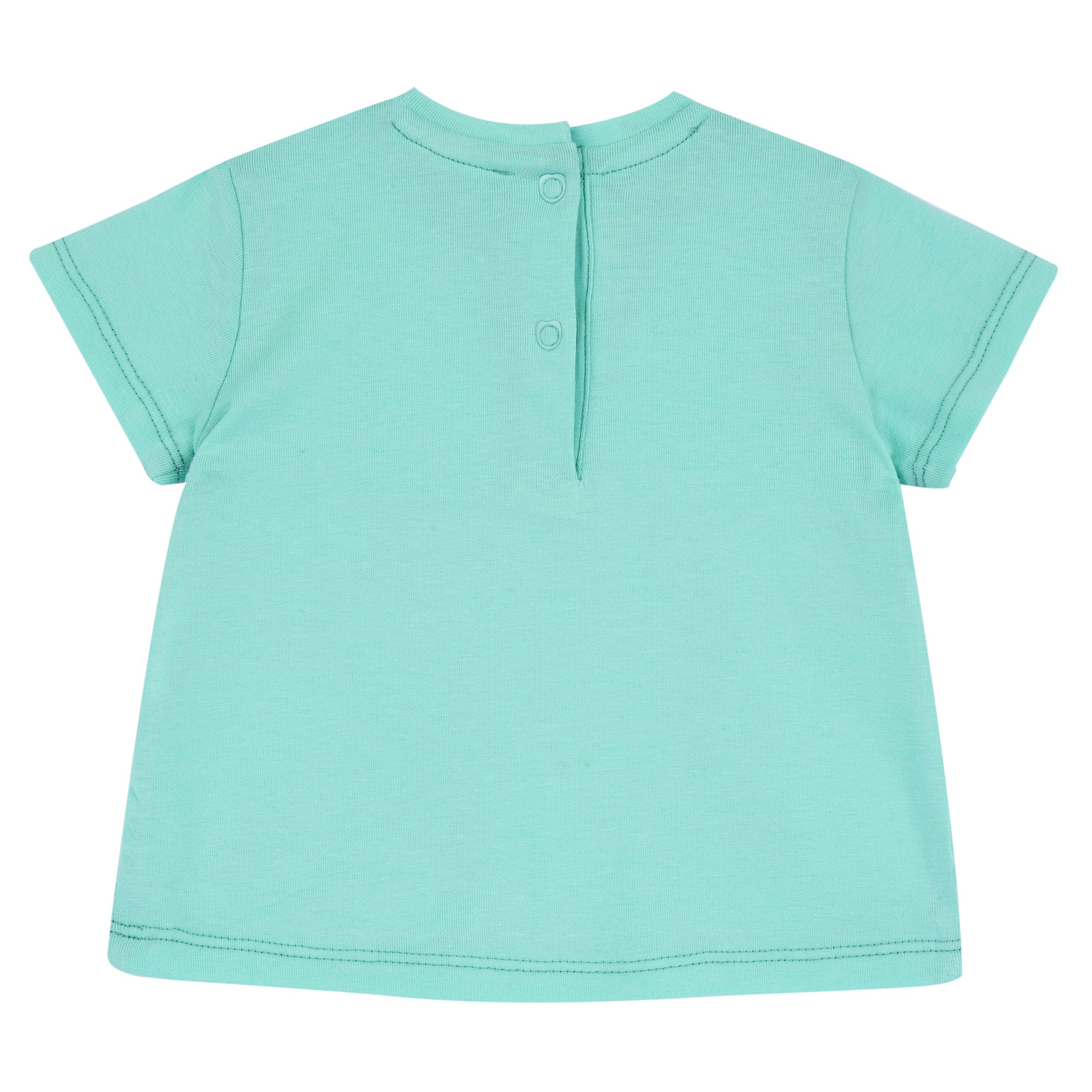 Girls Medium Green Floral Printed Cotton Stretch T-Shirt with Regular Fit
