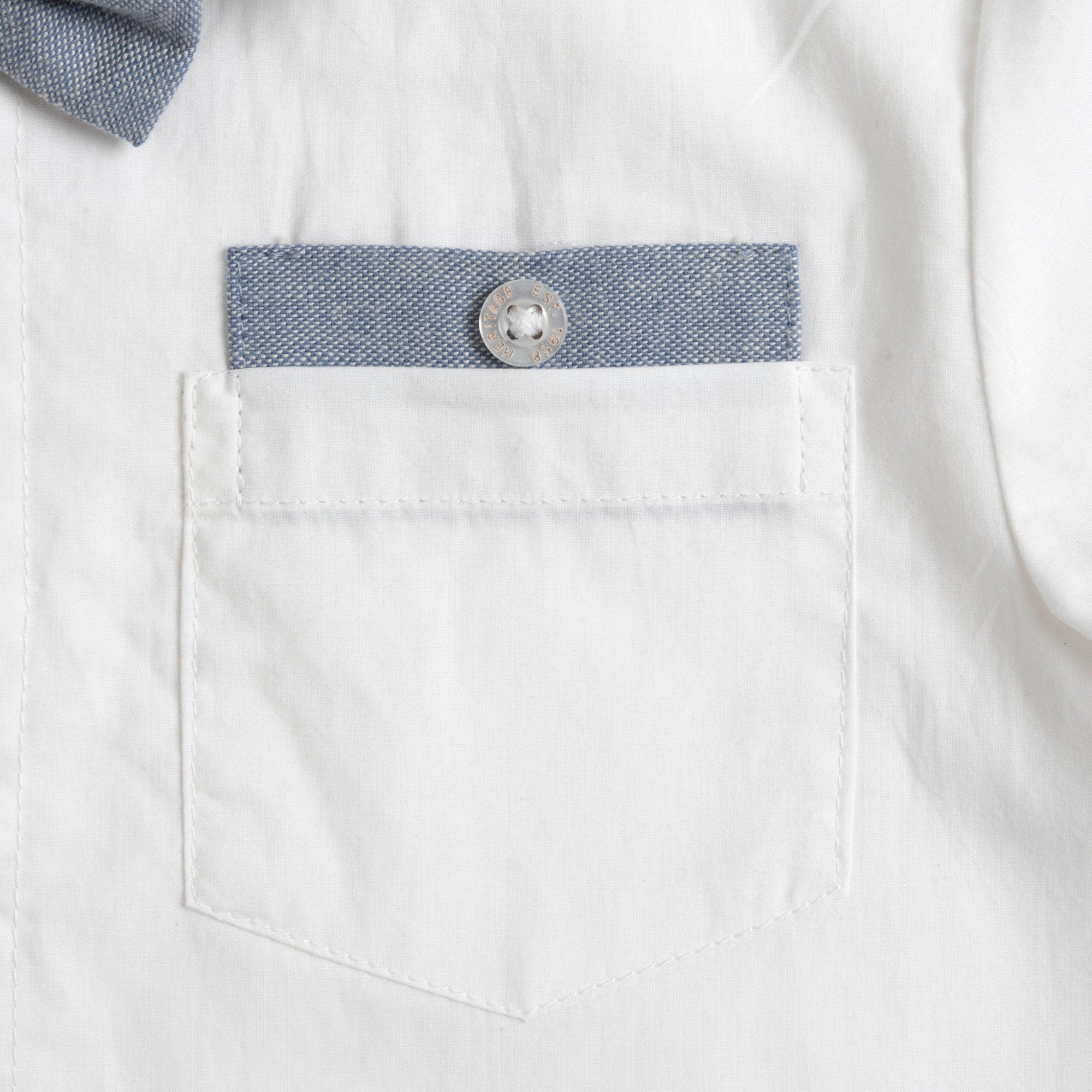 Boys White Embellished Cotton Short Sleeve Shirt with Regular Fit