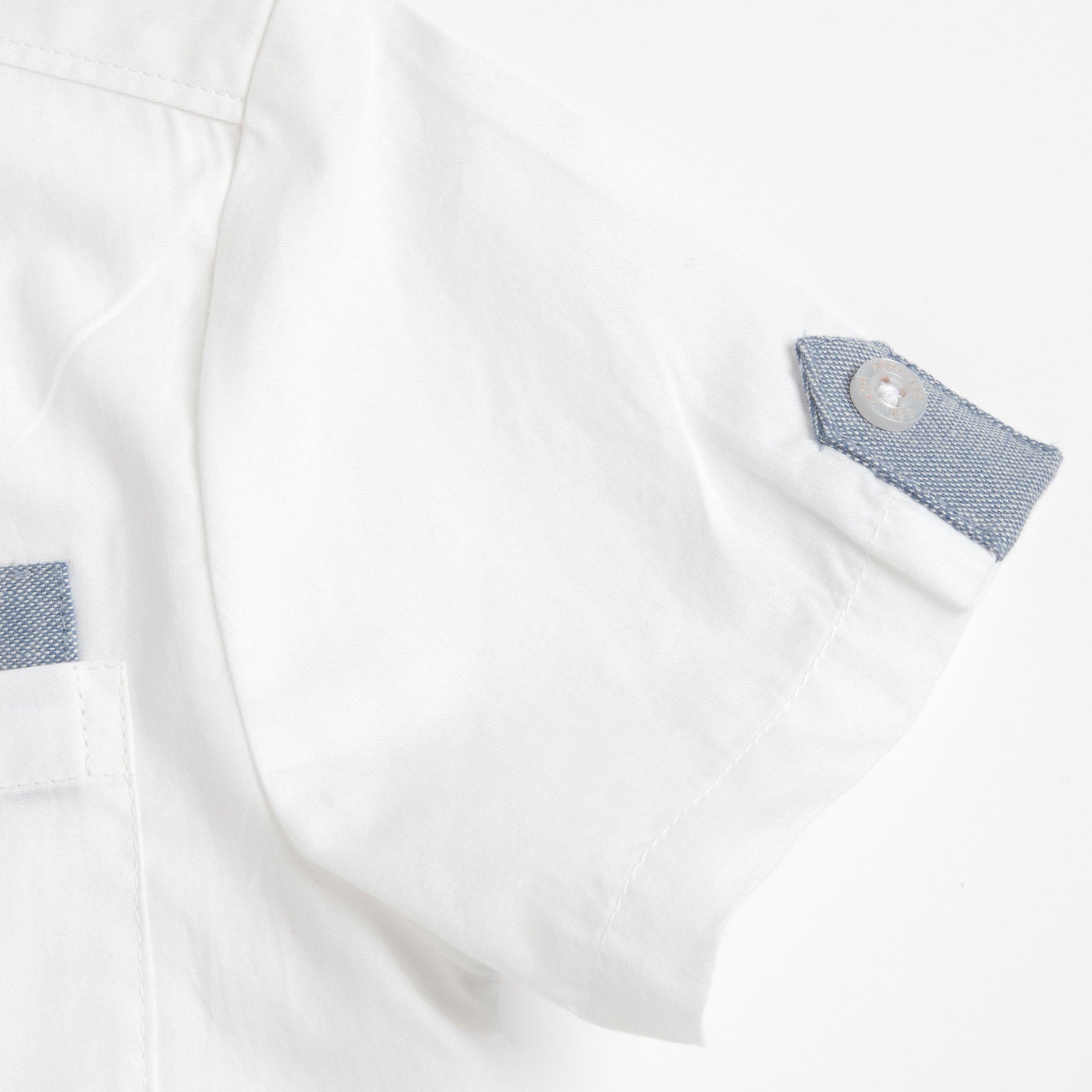 Boys White Embellished Cotton Short Sleeve Shirt with Regular Fit