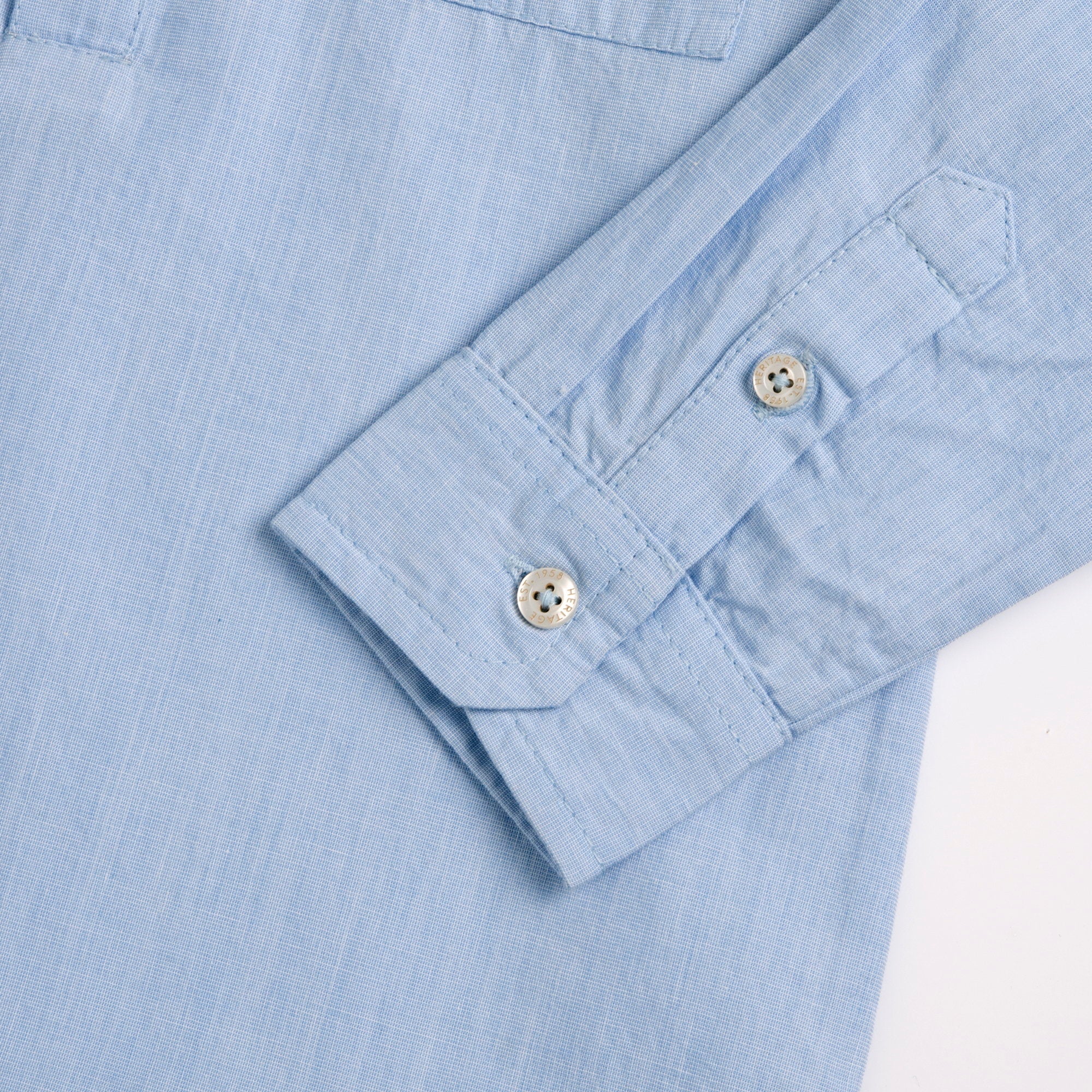Boys Light Blue Solid Cotton Long Sleeve Henley Shirt with Regular Fit