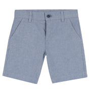 Boys Medium Light Blue Solid Cotton Shorts with Regular Fit