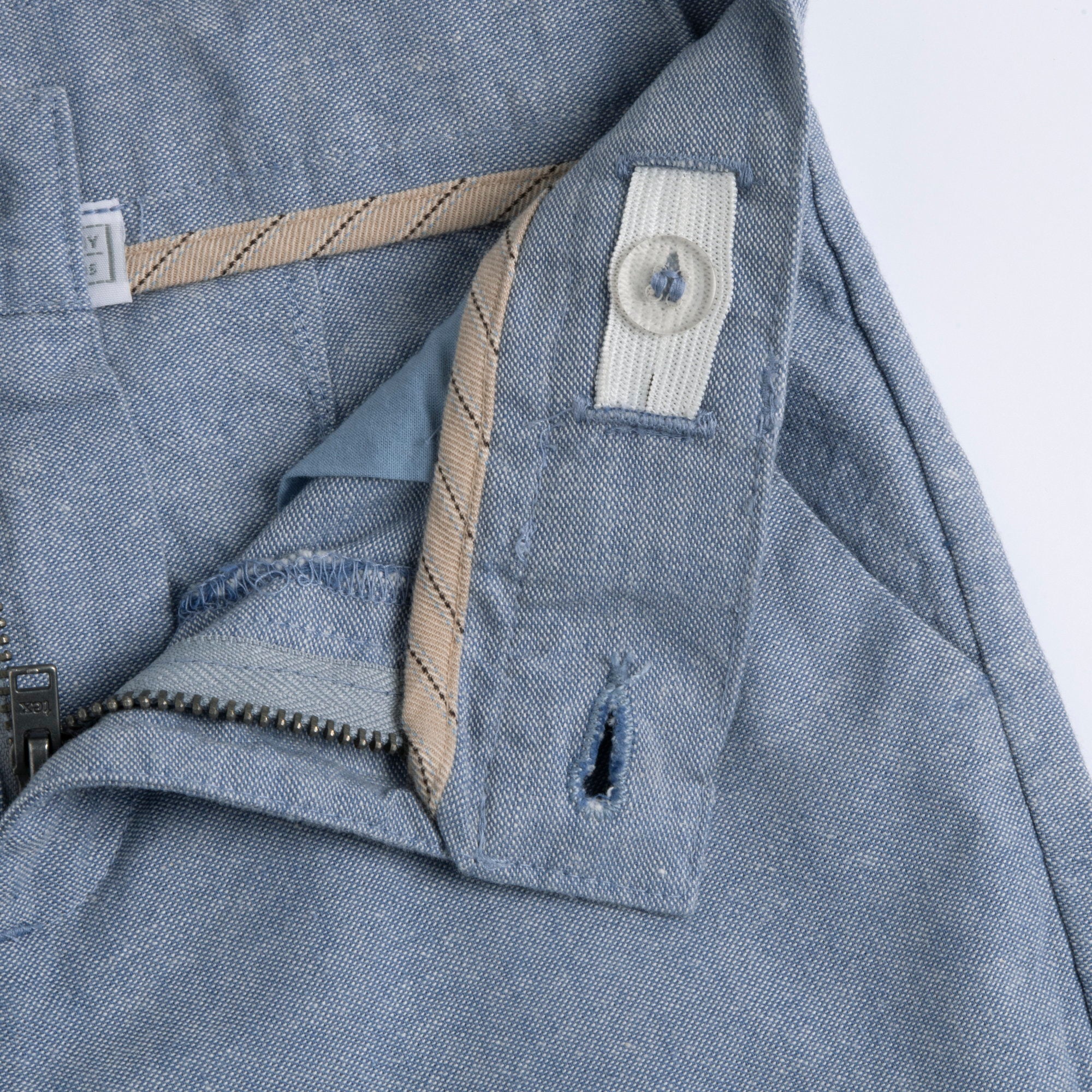 Boys Medium Light Blue Solid Cotton Long Trousers with Regular Fit