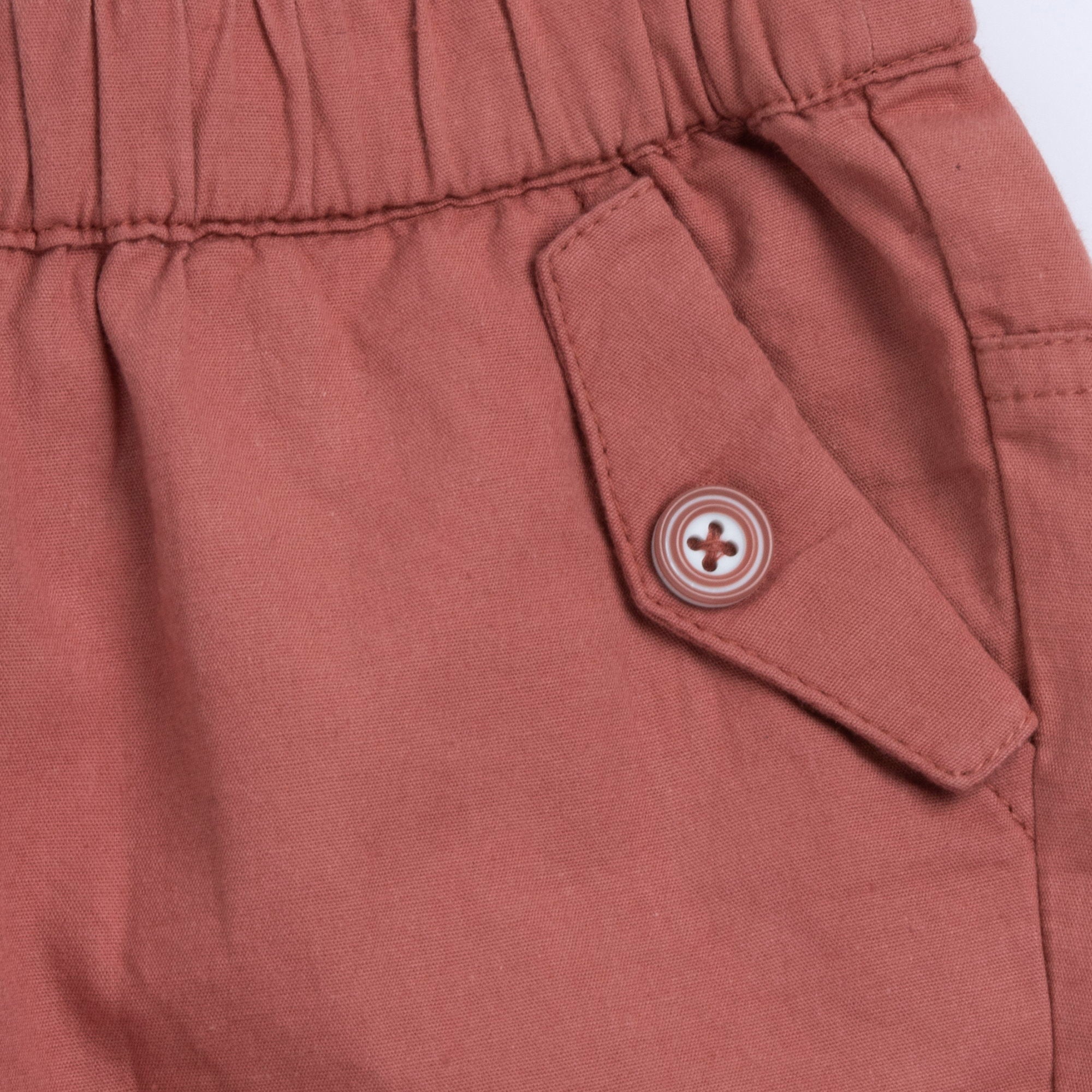 Boys Light Red Solid Cotton Lyocell Shorts with Regular Fit