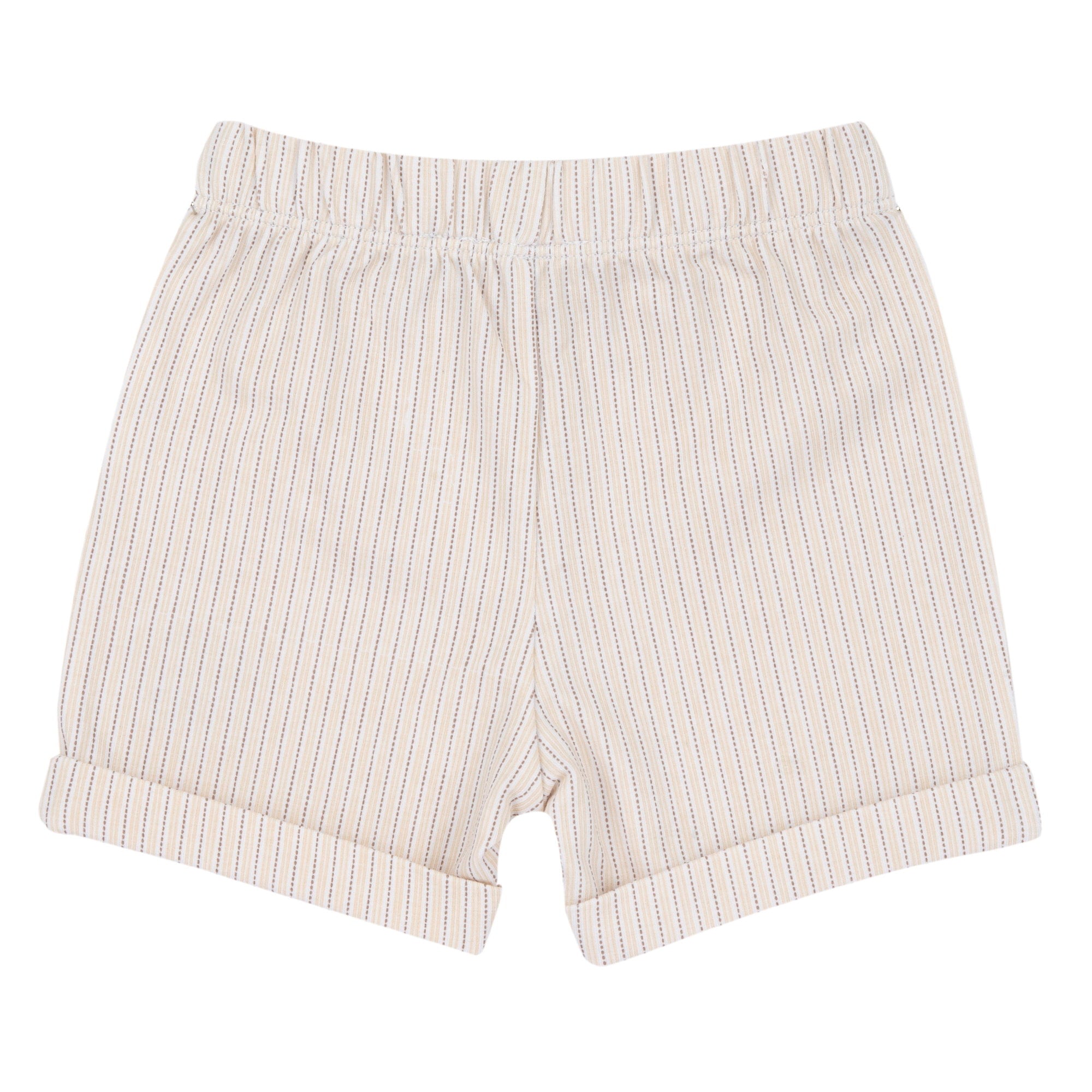 Boys Medium Natural Embroidered Cotton Stretch Collared T-Shirt and Shorts Set