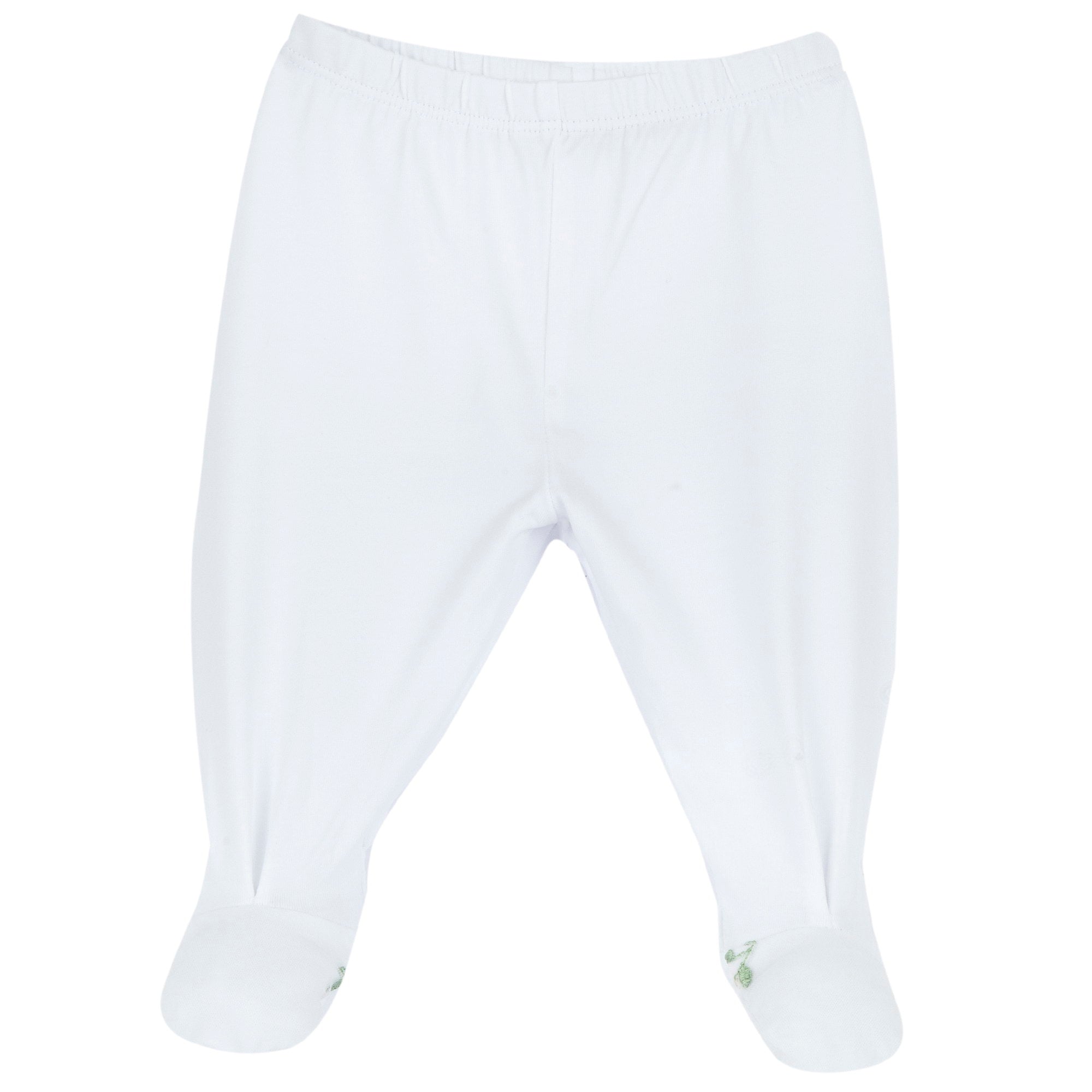 Girls White Embroidered Cotton Blend Baby Smock and Leggings Set with Peter Pan Collar