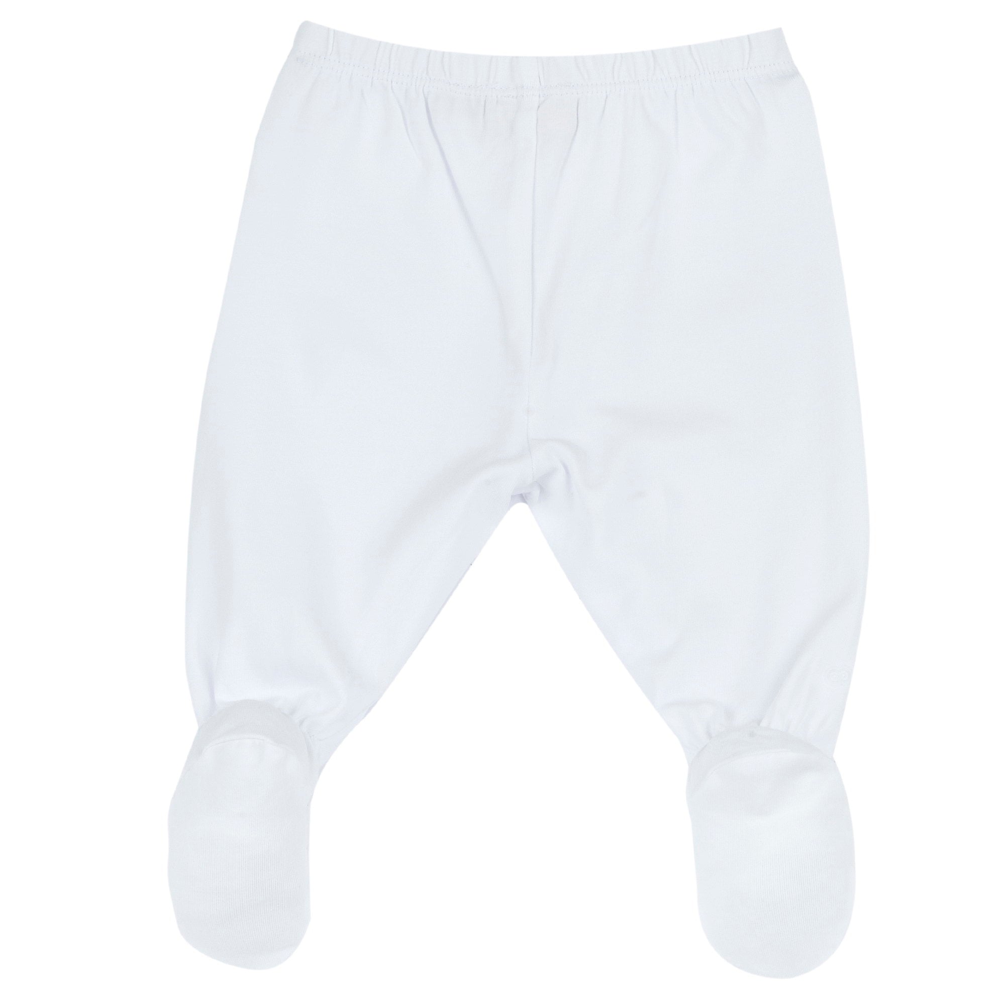 Girls White Embroidered Cotton Blend Baby Smock and Leggings Set with Peter Pan Collar