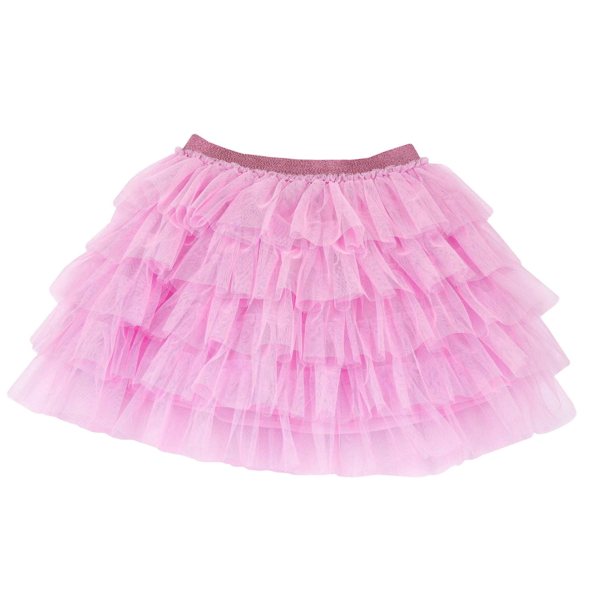 Girls Medium Pink Self Design Polyester Cotton Lined Bottom with Regular Fit