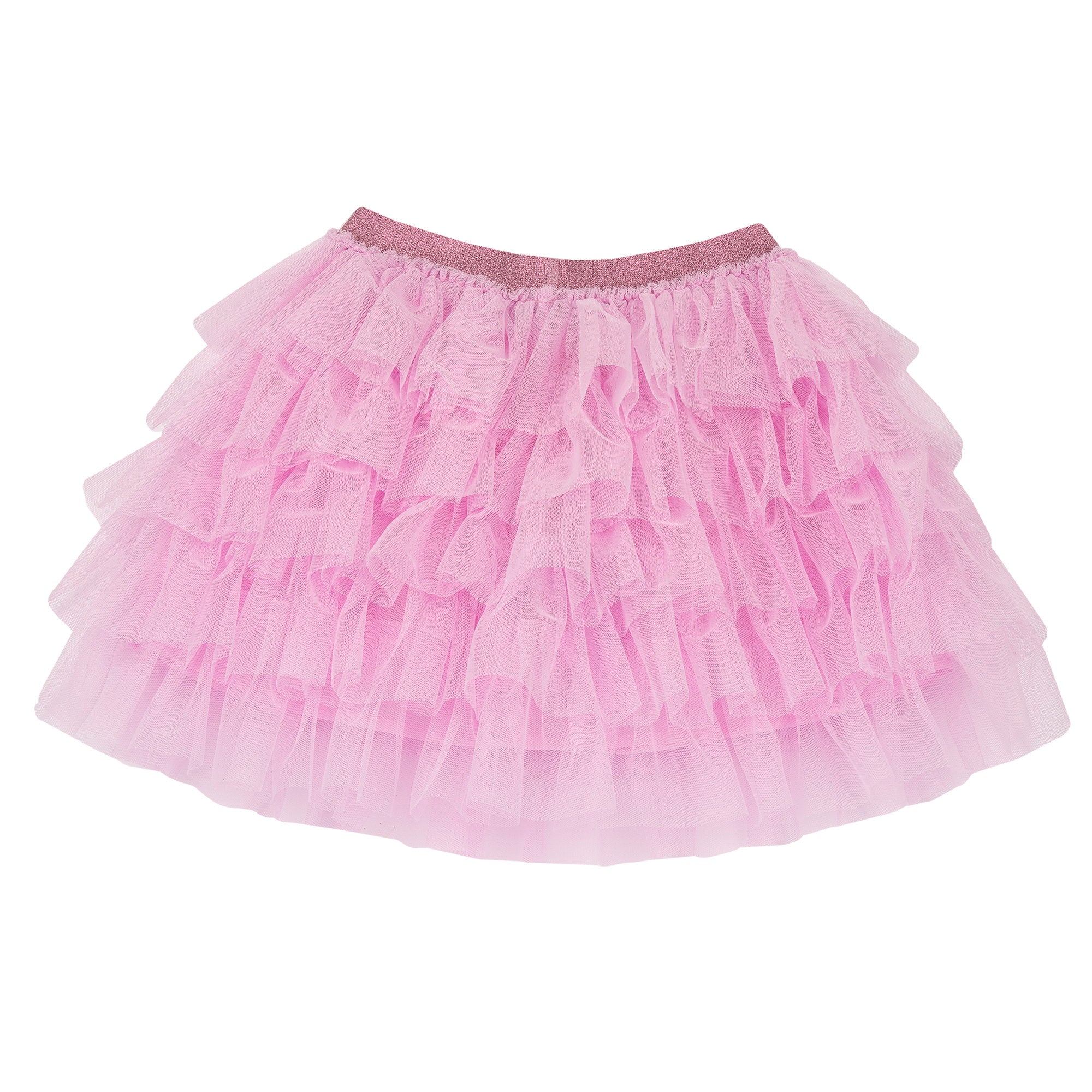 Girls Medium Pink Self Design Polyester Cotton Lined Bottom with Regular Fit