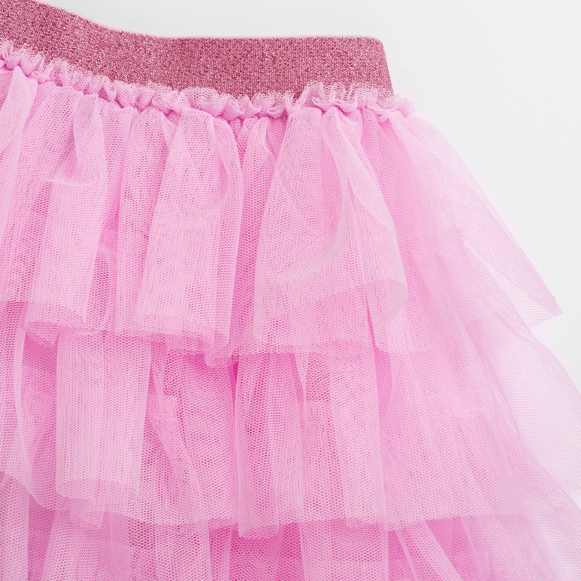 Girls Medium Pink Self Design Polyester Cotton Lined Bottom with Regular Fit