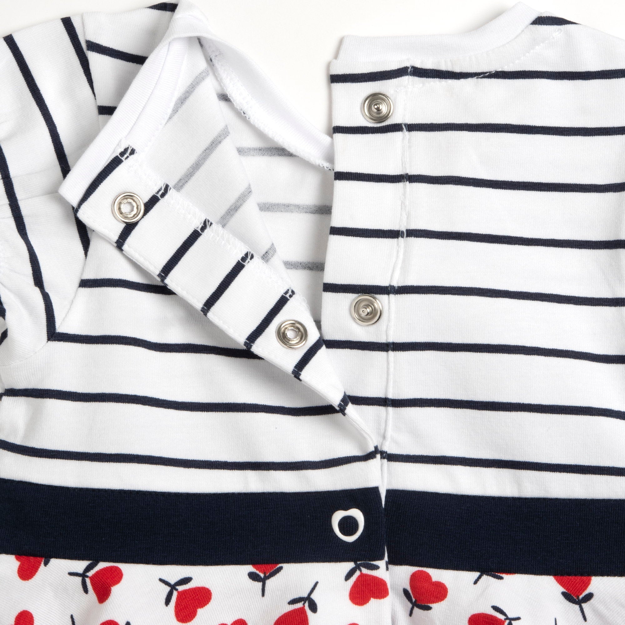 Girls White Floral Printed Cotton Stretch A-Line Dress with Short Sleeves