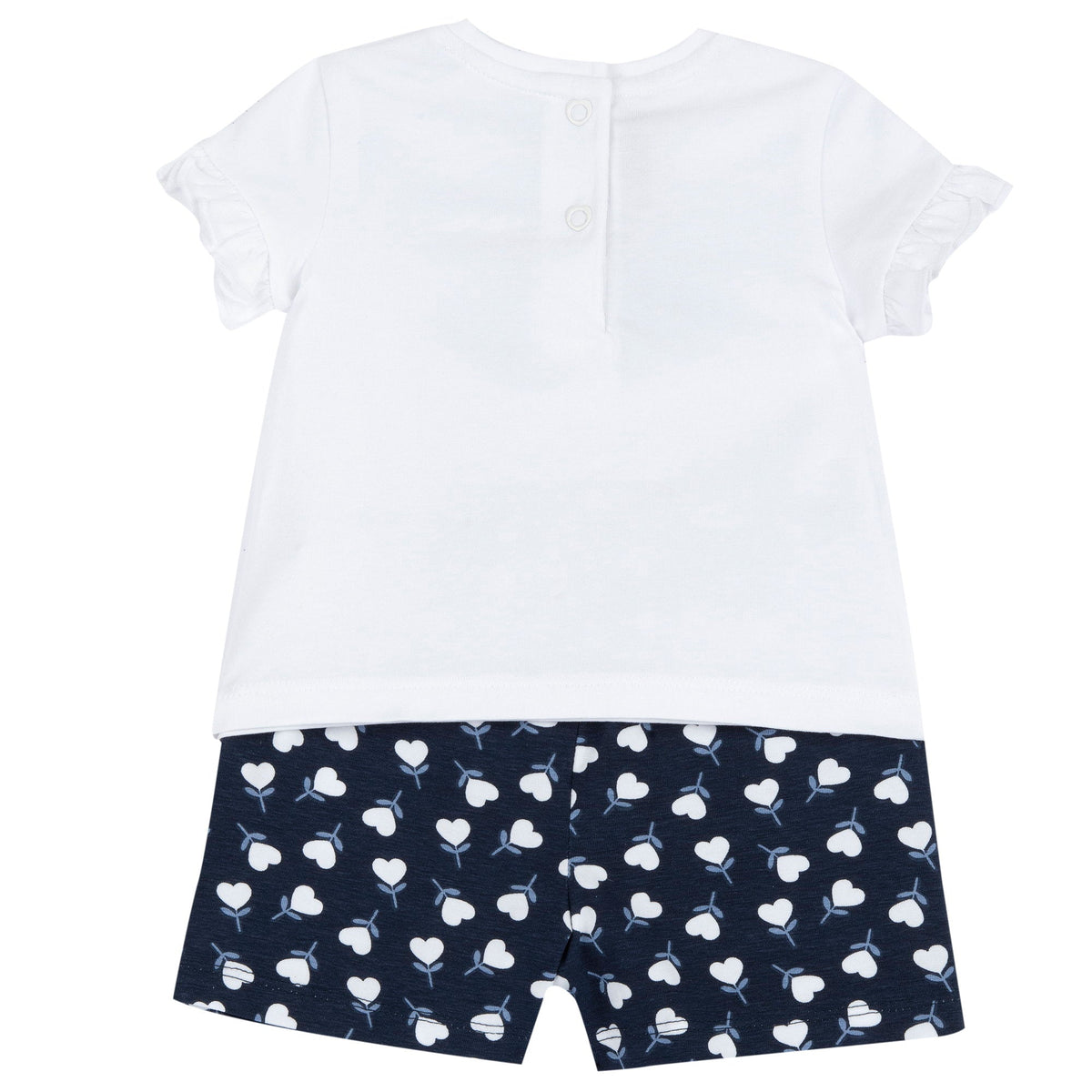 Girls White Bird Cotton T-Shirt & Trousers Set