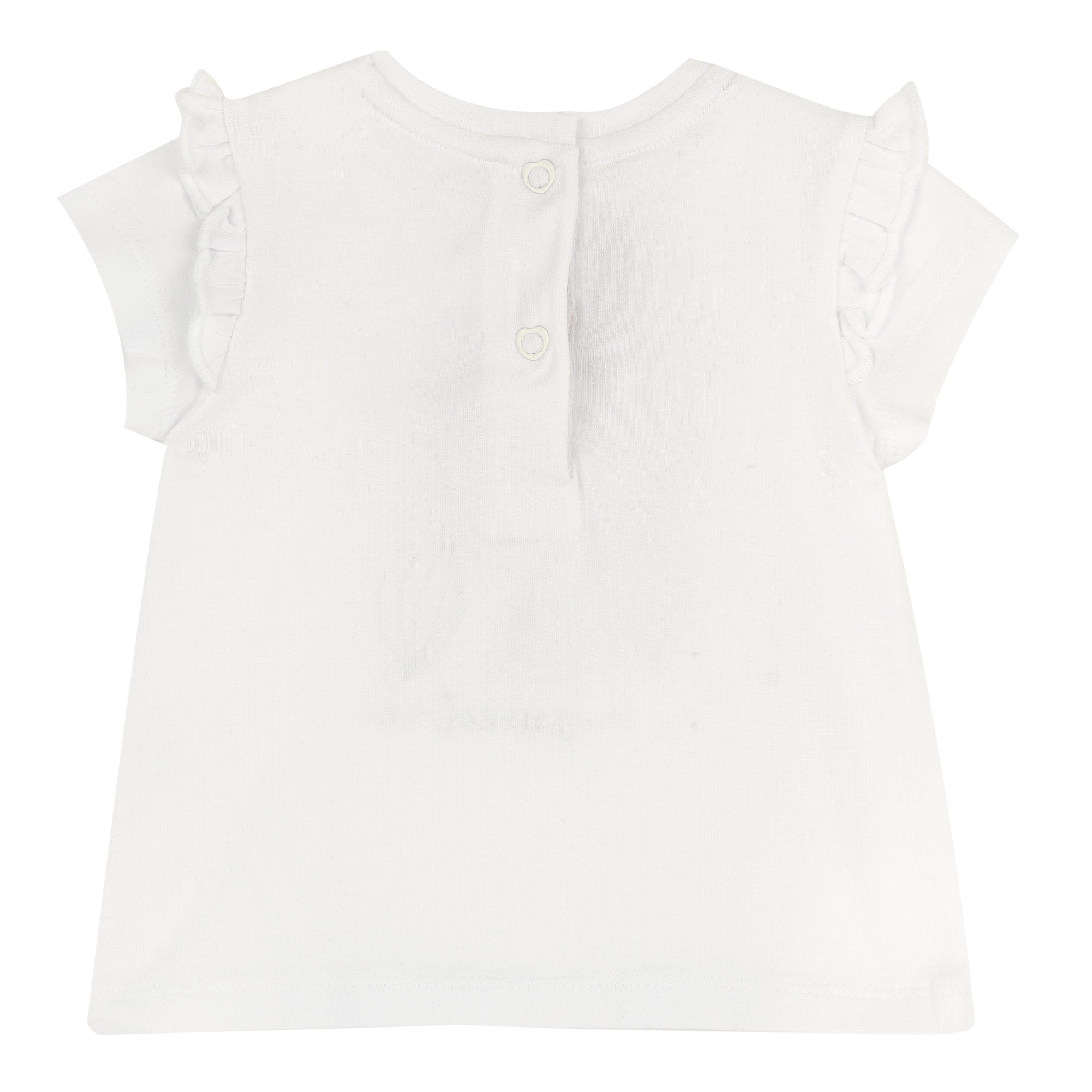 Girls White Graphic Printed Cotton Stretch T-Shirt with Regular Fit